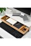 Elloven Bamboo Desktop Computer Monitor Screen Riser Stand with Drawers - 3