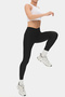 Women's Black High-Waist Belt Shaping / Sculpting Scuba Leggings - 2