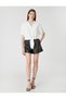 Crop Shirt Tie Front Raglan Sleeves