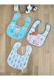 Double Layer Snap Fastener Waterproof Baby Food and Drool Bib 3 Pieces Stl5137 - 2