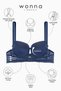 Lace Low-Cut Bra with Cross Rubber Detail - Padded - Fashion - 2511 - Blue - 5