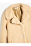Plush Coat with Button Closure Pockets - 4
