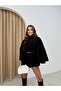 Women's Belt Detail Melton Poncho Jacket