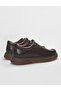 Genuine Leather Brown Lace-Up Men's Casual Shoes - 3
