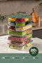 Green Refrigerator Freezer Organizer - Set of 20 Storage 12X350Ml 4X175Lt 2X165Lt 2X350Lt