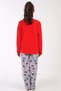 Girl's Long Sleeve Fleece Red Pajama Suit C4T0N0O503 - 4