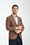 Galdino Men's Brown Self Patterned Slim Fit Mono Collar Sports Blazer Jacket - 4