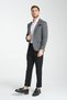 Girado Men's Gray Plaid Slim Fit Mono Collar Sports Blazer Jacket - 7