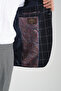 Girado Men's Dark Navy Plaid Slim Fit Mono Collar Sports Blazer Jacket - 4