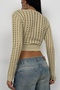 Women's Openwork Crop Knitwear Beige Blouse 23W15013 - 2
