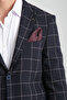 Girado Men's Dark Navy Plaid Slim Fit Mono Collar Sports Blazer Jacket - 2