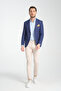 Nipoye Men's Light Navy Blue Fully Lined Mono Collar Slim Fit Sports Blazer Jacket - 5