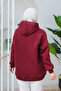 Women's Hooded Sweatshirt Burgundy - 5