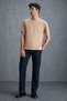 Solo Men's 100% Organic Cotton Thick Textured Comfort Fit Crew Neck Beige T-Shirt - 2