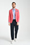 Icardi Men's Red Textured Fabric Mono Collar Slim Fit Sports Blazer Jacket - 5