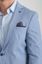 Odessa Men's Navy Blue Self-Patterned Seasonal Mono Collar Slim Fit Blazer Jacket - 2