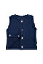 Snap Cotton Baby Kids Vest - Navy Blue - 4