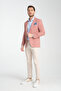 Arunte Men's Pink Dobby Thin Four Seasons Wearable Slim Fit Blazer Jacket - 5