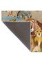 Wild Forest Themed Lion Giraffe and Zebra Patterned Modern Decorative Carpet 3552 - 5