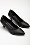 Women's Genuine Leather Stiletto Shoes Black - 2