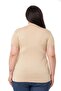Plus Size Half Fisherman Short Sleeve Viscose Beige Body - 3