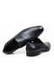 Dark Blue Color Laceless Genuine Leather Men's Shoes - 2