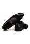 Black Color Lace-Up Genuine Leather Men's Shoes - 2