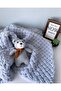 100X150 Plush Velvet Tv Blanket - Soft Alize Hand Knitted, Sofa Shawl Gift