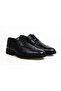 Dark Blue Color Lace-Up Genuine Leather Men's Shoes