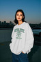 Athletic Printed White Unisex Thick Fleece Inside Oversize Sweatshirt - 2