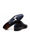 Dark Blue Color Lace-Up Genuine Leather Men's Shoes - 2
