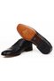 Black Color Lace-Up Genuine Leather Men's Shoes - 3