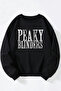 Peaky Blınders Logo Printed Women'S/Men's Black Crew Neck Cotton Sweatshirt