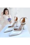 Mother of Pearl Satin Pearl 9 cm Heel Shoes 01260