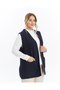 Knitwear Women's Large Size Mother Thick Non-Pilling Navy Blue Winter Vest - 7