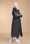 Women's Long Quilted Coat with Zipper and Fur Lining - 4