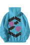 Women's Men's Baby Blue Manifest 222 Alignment Printed Oversize Hooded Kangaroo Pocket Hoodie - 4