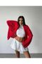 Bat Sleeve Red Knitwear Cardigan Women - 2