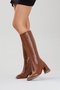 Paradis Tan Skin Women's Thick Heeled Boots - 5