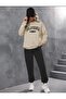 Women Printed Tracksuit Set - Crew Neck Sweatshirt Bottom Top Set