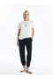 Lcw vision new black women's flat jogger sweatpants with elastic waistw1
