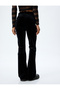 High Waist Spanish Leg Velvet Leggings - 4