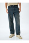 Regular Waist Cotton Loose Baggy Jean Pants - 3
