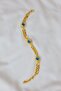 Gold Evil Eye Bead Detailed Chain Bracelet - 4