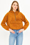 Camel Plush Hooded Sweatshirt - Pocket Cover, Arm-25K 001090 - 4