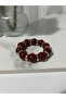Burgundy Color Authentic Gold Detail Flexible Bracelet - 3