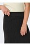 Onltess Long Skirt Knt Elastic Waist High Waist A-Line Slim Fit Knitted Knitwear Maxi Skirt - 3