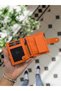 112 Orange Orange Color World Genuine Leather Wallet Purse Card Holder Unisex with Clover Logo - 5