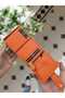 112 Orange Orange Color World Genuine Leather Wallet Purse Card Holder Unisex with Clover Logo - 6