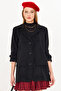 Women's Black Men's Collar Pocket Flap Padded Oversize Cashmere Jacket Arm-25K001107 - 2